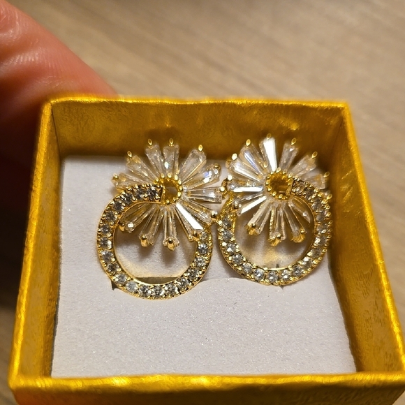 Elegant Gold and Silver Earrings - Picture 4 of 7